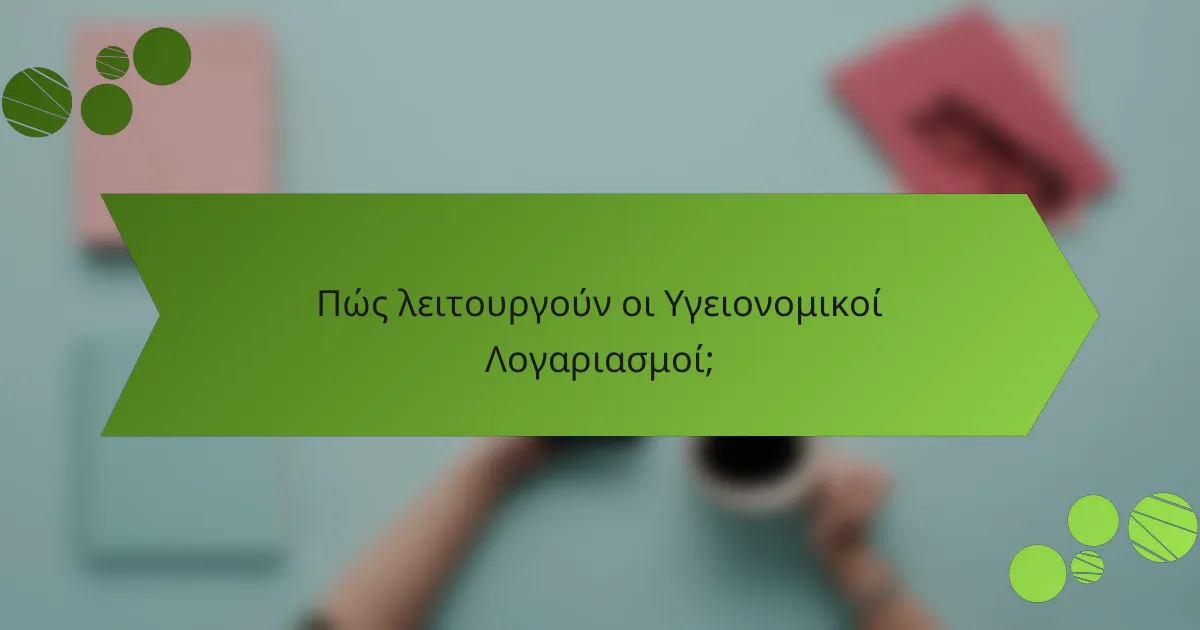 Πώς λειτουργούν οι Υγειονομικοί Λογαριασμοί;